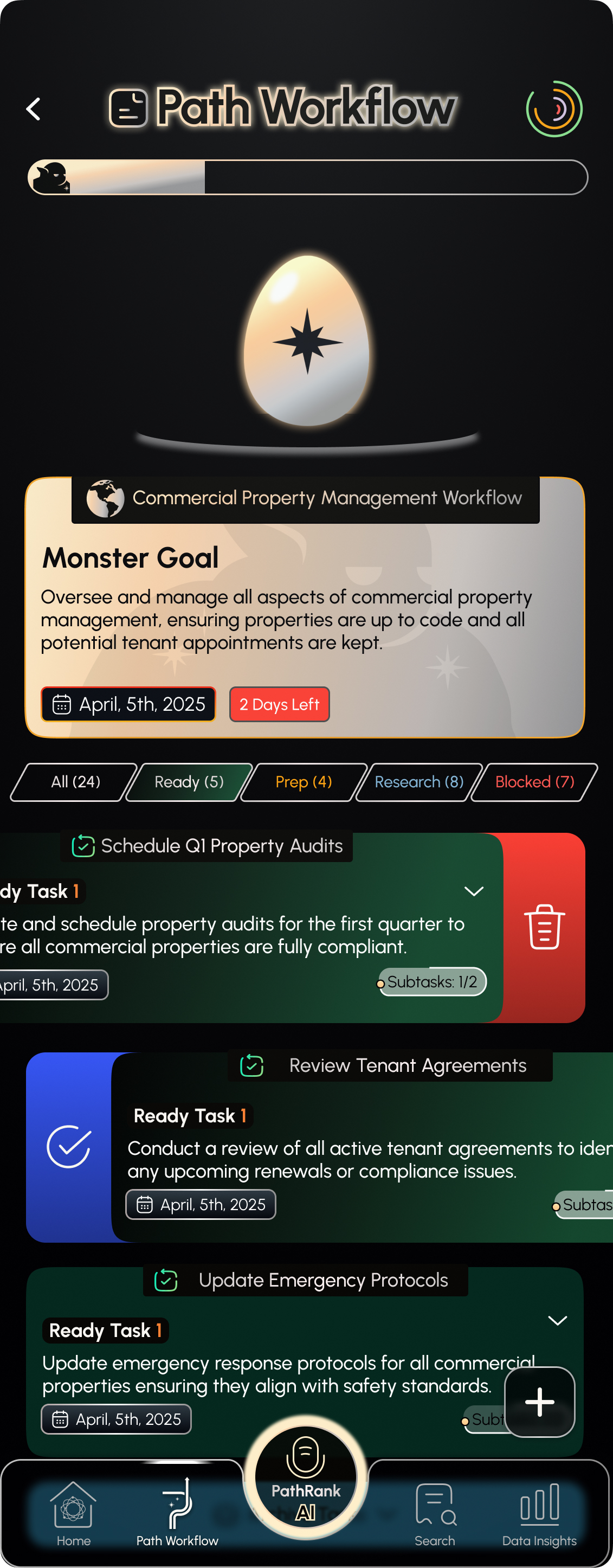 Tap to finish and your ranked workflow is ready