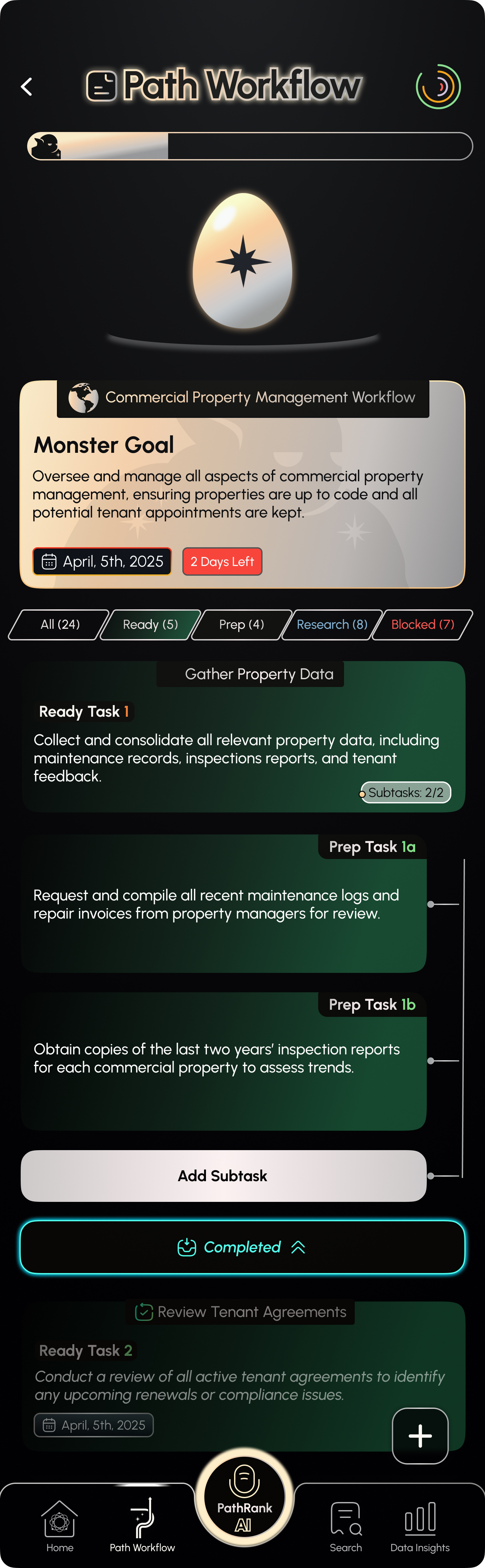 The pasted notes turned into a ranked PathRank workflow with Ready Tasks